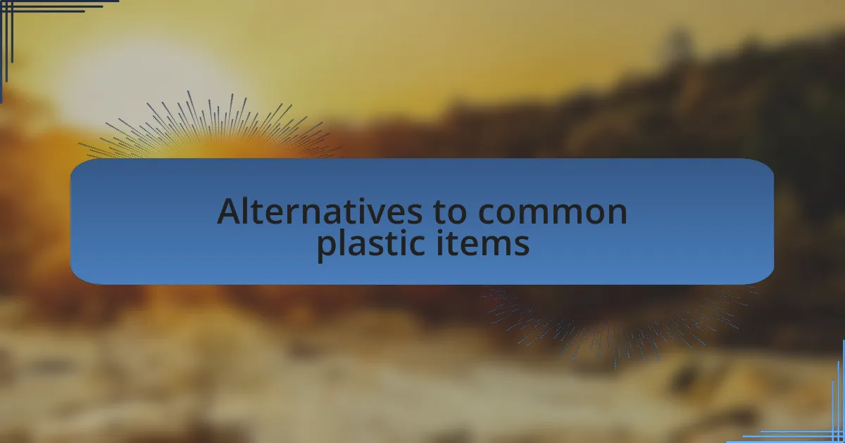 Alternatives to common plastic items