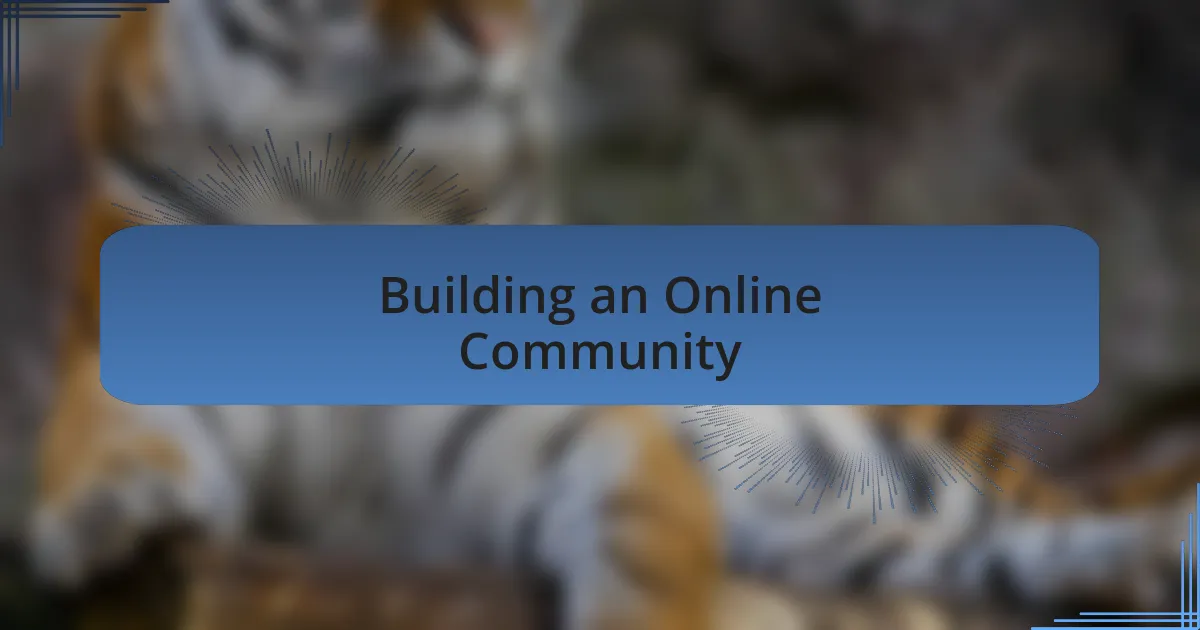 Building an Online Community