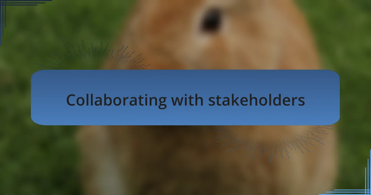Collaborating with stakeholders