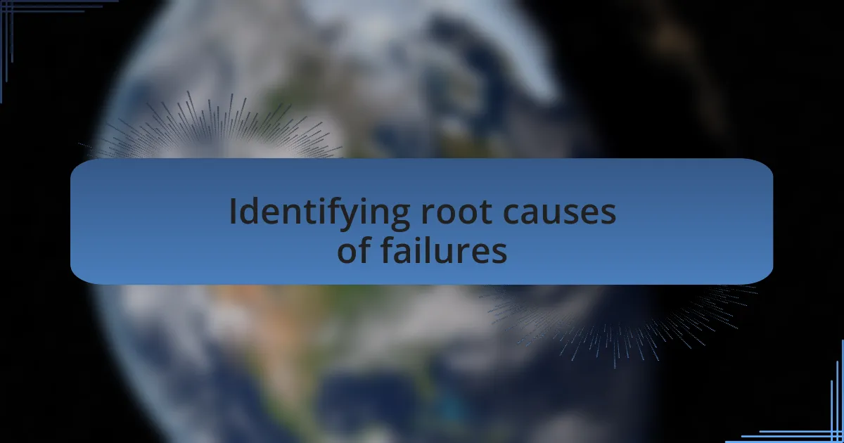Identifying root causes of failures