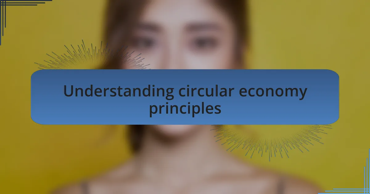 Understanding circular economy principles